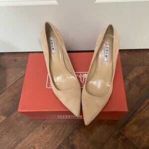 New Beige Classic Suede Pointed Toe Pumps High Heels shoe Size 5
